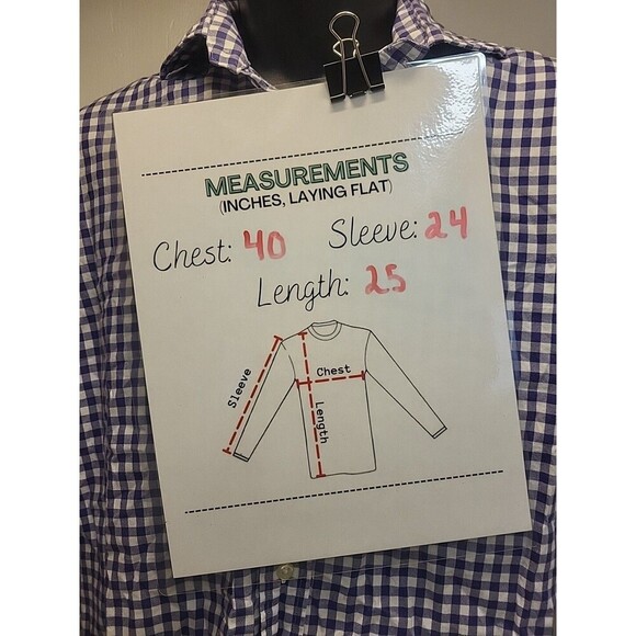 Polo Ralph Lauren Shirt Mens Medium Purple Gingham Plaid Long Sleeve Button Down - Picture 5 of 5
